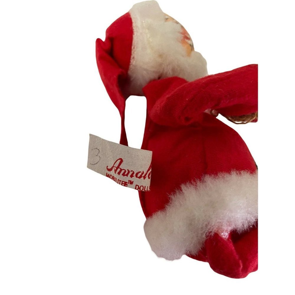 Annalee Santa Claus Christmas Doll Unisex OS Red Vintage 1963 1965 Felt Posable - Picture 4 of 6